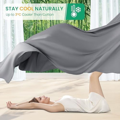 SONORO KATE 100% Viscose Derived from Bamboo_Sheets Cal King Size,4PC
