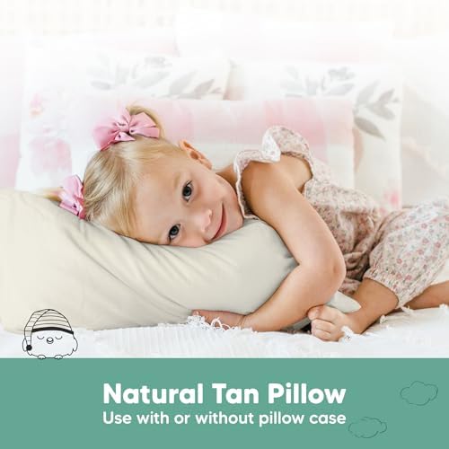 KeaBabies 2pk Toddler Pillows 2 Year Old to 5,13x18 Kids Pillow (Clay)