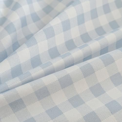 NSNLGSGC Light Blue Gingham Duvet Cover Set, Queen