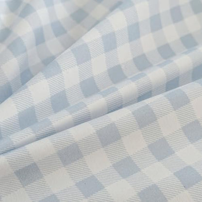 NSNLGSGC Light Blue Gingham Duvet Cover Set, Queen