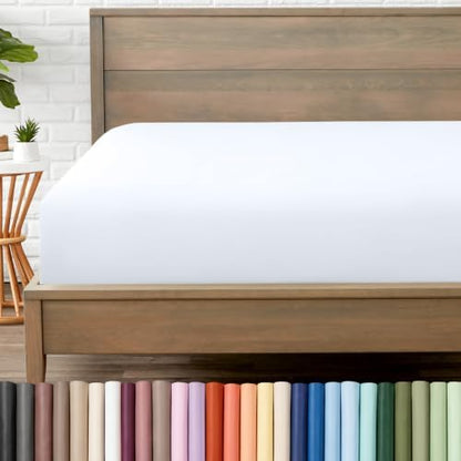 Bare Home King Fitted Sheet - 1800 Ultra-Soft (King, White)
