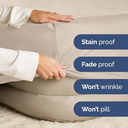 CGK Linens Extra Deep King Fitted Sheet - Fitted Sheet Only - Wheat