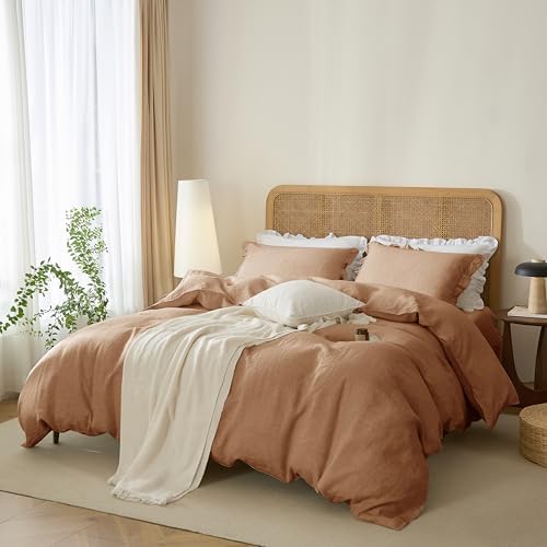 Talasily 100% French Linen King Duvet Cover Set, Organic Linen