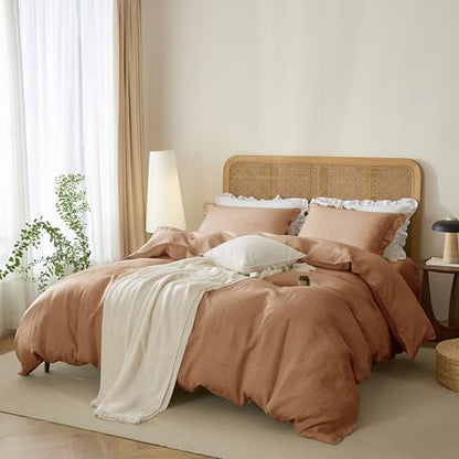 Talasily 100% French Linen King Duvet Cover Set, Organic Linen