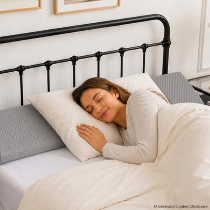 King Bed Wedge Pillow for Bed Headboard Gap Filler Light Grey