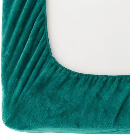 Elegant Comfort Luxuriously Soft 4-Piece Velvet Plush Flannel Sheet Set - Premium Quality - Cozy Warm, Anti-Static, Non Pilling Fuzzy Velvet Flannel Fleece Deep Pocket Sheet Set - Twin, Turquoise