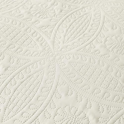 akkialla 118"x106" Cream California King Quilt Set, Oversized Floor-Length Bedspread, Modern Coin Pattern Microfiber Coverlet, 3-Piece All Season Bedding with 2 Pillow Shams
