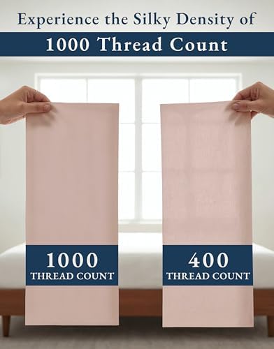 LANE LINEN Cal King Sheet Set 100% Egyptian Cotton Sateen - Sepia Rose