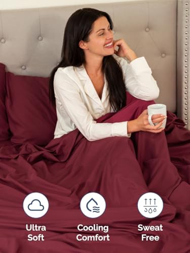 CGK Linens Extra Deep Split King Fitted Sheet Only - Burgundy