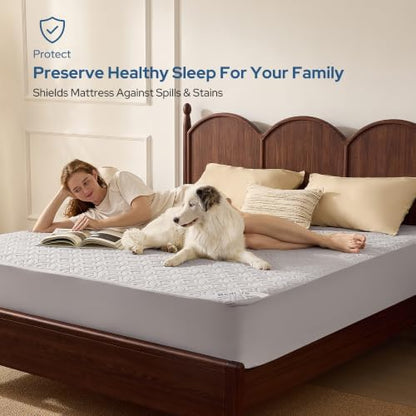 BEDLORE Waterproof Mattress Protector, California King Size Mattress Pad