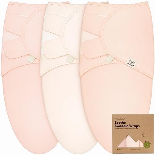 KeaBabies 3-Pack Organic Baby Swaddles for Newborns, Infant, Angelic, 0-3M