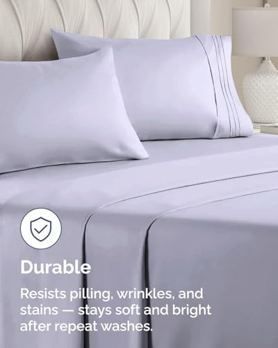 Standard Pillow Cases Set of 8 - Soft Pillowcase Covers - Light Lavender