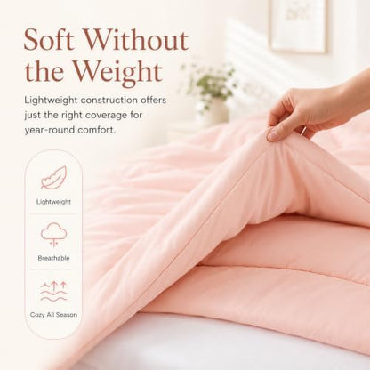weigelia Pink Queen Comforter Set with Sheets - 7 Pieces Bed in a Bag Queen