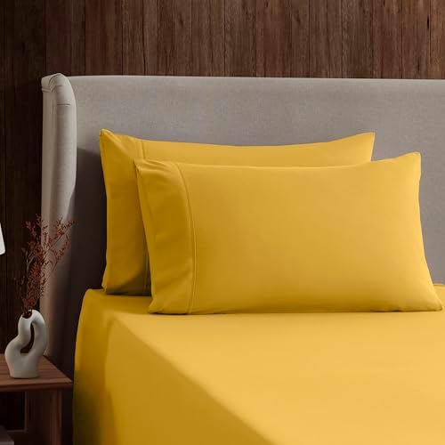 Nestl Twin XL Sheet Set - Bed Sheets - Yellow - 3-Piece Deep Pocket