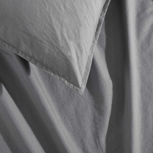 Calvin Klein - King Duvet Cover Set, Modern Cotton Washed Percale Bedding with Matching Shams, Cozy Home Decor, Oeko-Tex Certified (Washed Percale Graphite, King)