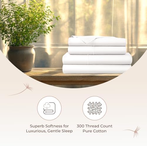 Whisper Organics 100% Organic Cotton Bed Sheets with Deep Pocket 3 Pc. Set