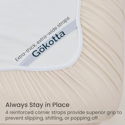 GOKOTTA 3 Piece Twin Sheet Set - Soft, Breathable & Cozy - Light Beige