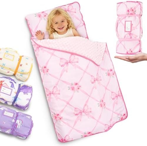 Primlect Toddler Nap Mat with Pillow, Thickened Extra Large Sleeping Bag