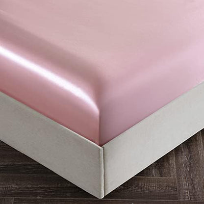 SiinvdaBZX 3Pcs Twin XL Sheets Set, Blush Pink Silky Satin Sheets