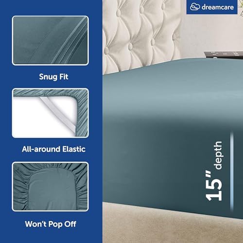DREAMCARE California King Sheet Sets - 6 pcs Breathable Cooling Sheets