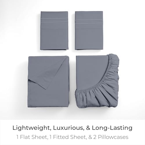 Mellanni Iconic 4-Piece, Ultra Soft Sheet Set (Full, Mineral Gray)