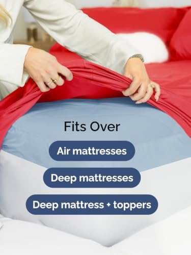 Extra Deep Pocket Full Size Sheet Set - Breathable & Cooling - Red