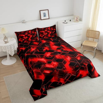 Feelyou Honeycomb Hexagonal Comforter Set King Size Kids Boys Girls Bedding