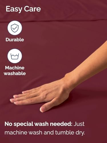 CGK Linens Extra Deep Twin Fitted Sheet - Fitted Sheet Only - Burgundy