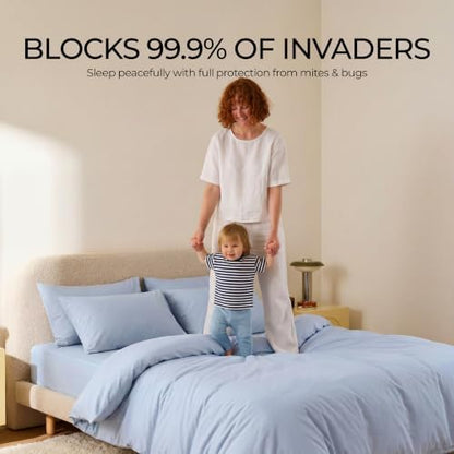 FAUNNA 100% Cotton Bed Bug Dust Mite Mattress Protector Cover Full 12 Deep