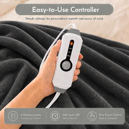 Electric Heated Blanket 90"x100" King Size, Iron Grey