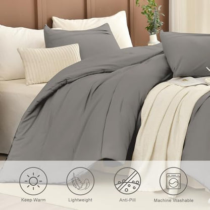 Masaca Grey Oversized King Comforter 120x120,Pinch Pleat California King Comforter Oversized,Vintage Farmhouse Boho Gray Bedding Comforter for All Season