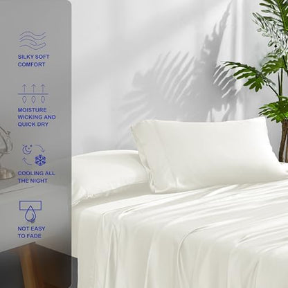 ACCURATEX Cooling Sheets for Hot Slppers, Twin Size, Ivory