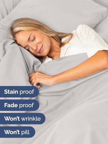 Extra Deep Full Sheet Set - 4 Piece Breathable Cooling Sheets - French Grey