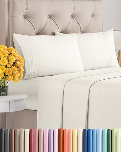 Full Size 4 Piece Sheet Set - Ultra Soft & Cooling Sheets - Ivory