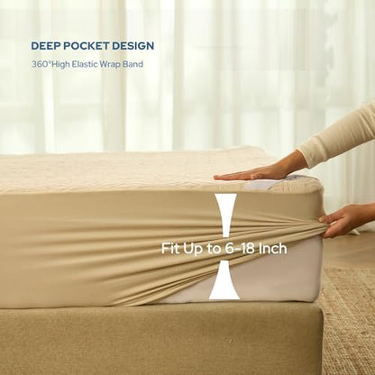 2 Pack Waterproof Mattress Protector California King Size, Deep Pocket Fit