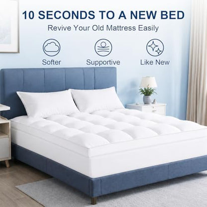 Twin XL Mattress Topper, 900 GSM High-Fill Design, Fuller & Plusher Feel