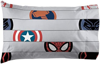 Jay Franco Kids Sheet Set with Fitted, Flat Sheets & Pillow Cover - Ultra-Soft Bedding with Pillowcase for Room Decor, Gray - Avengers, 3 Piece Twin