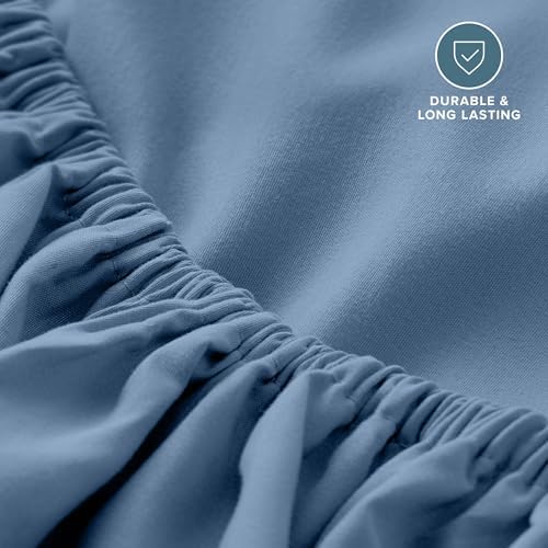 Bare Home Queen Fitted Sheet - 1800 Ultra-Soft (Queen, Coronet Blue)