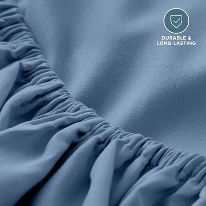 Bare Home Fitted Sheet - 1800 Ultra-Soft (Queen Short, Coronet Blue)
