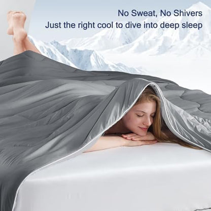 Vielit Cooling Comforter Queen Size for Hot Sleepers & Night Sweats, Luxury Lightweight Cooling Blanket, Soft Dual-Sided Breathable Summer Comforter,Q-Max>0.425,Machinewashable,90x90,Grey