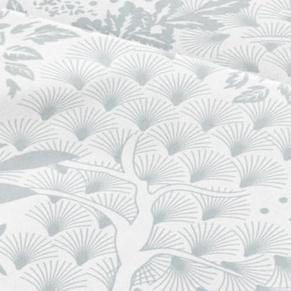 Twin XL 3 Piece Floral Sheet Set - Soft, Breathable & Cooling - Gray Ferns