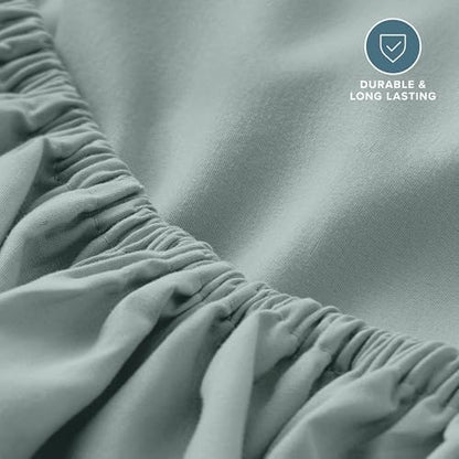 Bare Home Full Fitted Sheet - 1800 Ultra-Soft (Full, Sea Spray)