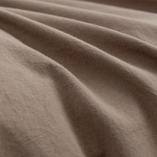 BESTOUCH Cotton Solid Duvet Cover Set Pine Bark Brown Alaska King