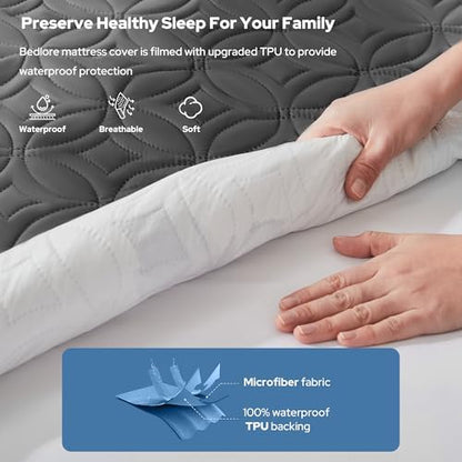 2 Pack Waterproof Mattress Protector Twin XL, Deep Pocket, for College Dorm