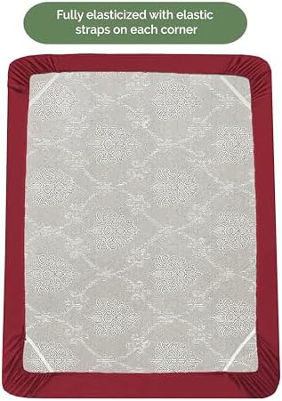 Elegant Comfort 1500 Premium Hotel Quality 18-21 Inches Deep - Extra Deep Pocket Single Fitted Sheet for High Mattress, Luxury and Softest, Smart Pocket - Wrinkle Free, Full, Burgundy