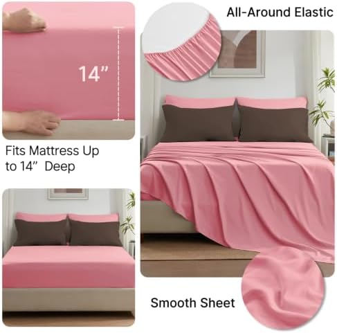 Anluoer Twin Comforter Set, 5 Piece Bed in a Bag Twin Bedding Sets