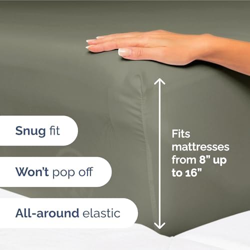 Split King Size 5 Piece Sheet Set - Soft & Cooling Bed Sheets - Dark Taupe