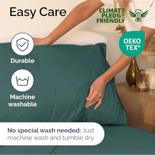 Cal King Size 4 Piece Sheet Set - Ultra Soft & Cooling Sheets - Dusty Teal