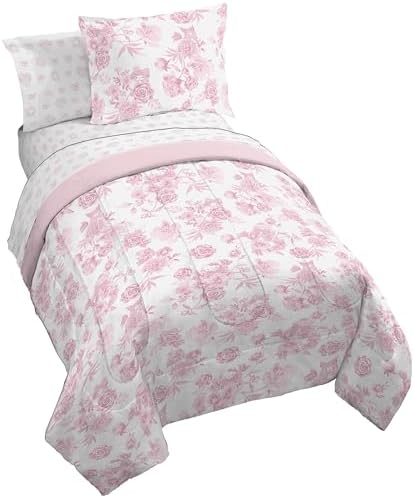 Jay Franco Comforter Set Includes Sheets and Pillow Covers - Soft and Cozy Bed Set for Stylish Room Decor, Official Licensed Product, Multi - Hello Kitty, 5 Piece Twin