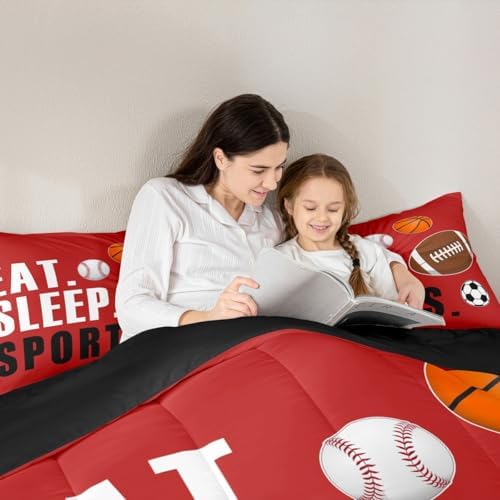 Feelyou Sports Comforter Set Twin Size for Kids Boys Girls